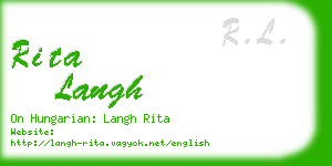 rita langh business card